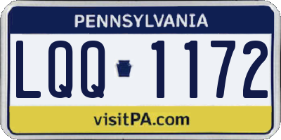 PA license plate LQQ1172