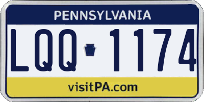 PA license plate LQQ1174