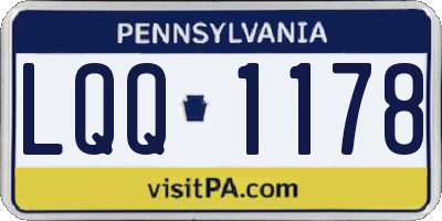 PA license plate LQQ1178