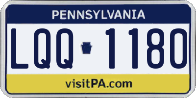 PA license plate LQQ1180