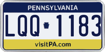 PA license plate LQQ1183