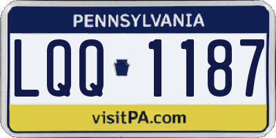 PA license plate LQQ1187