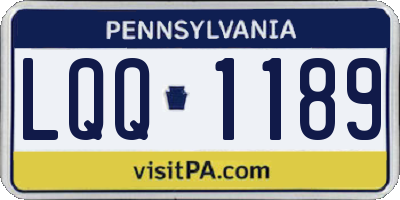 PA license plate LQQ1189