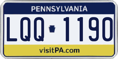 PA license plate LQQ1190