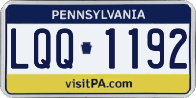 PA license plate LQQ1192