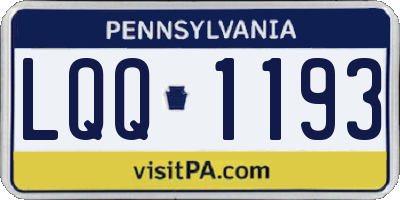 PA license plate LQQ1193