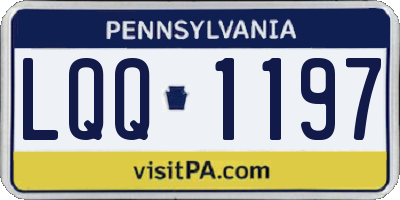 PA license plate LQQ1197