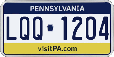 PA license plate LQQ1204