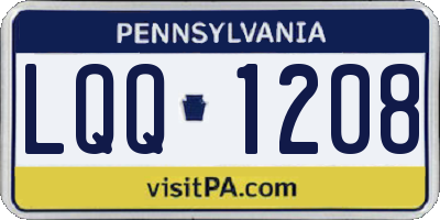 PA license plate LQQ1208