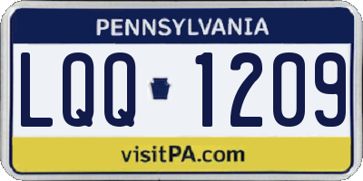 PA license plate LQQ1209