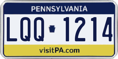 PA license plate LQQ1214