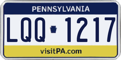PA license plate LQQ1217