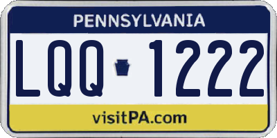 PA license plate LQQ1222