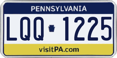 PA license plate LQQ1225