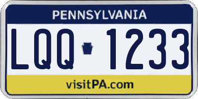 PA license plate LQQ1233