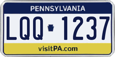 PA license plate LQQ1237