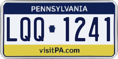PA license plate LQQ1241