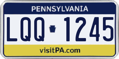 PA license plate LQQ1245