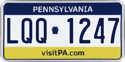 PA license plate LQQ1247