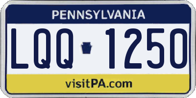 PA license plate LQQ1250