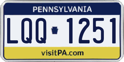 PA license plate LQQ1251