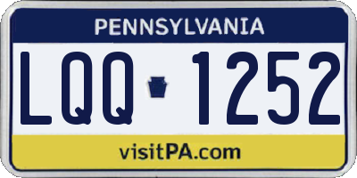 PA license plate LQQ1252