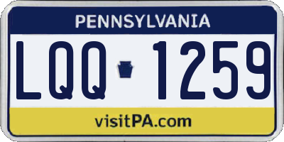 PA license plate LQQ1259