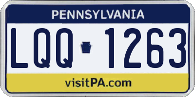 PA license plate LQQ1263