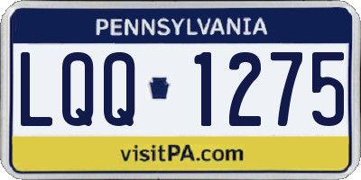PA license plate LQQ1275