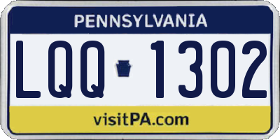 PA license plate LQQ1302