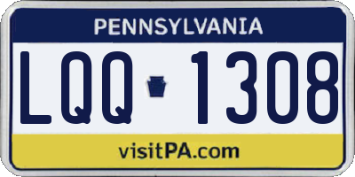 PA license plate LQQ1308