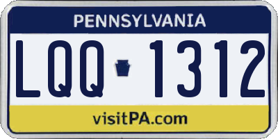 PA license plate LQQ1312