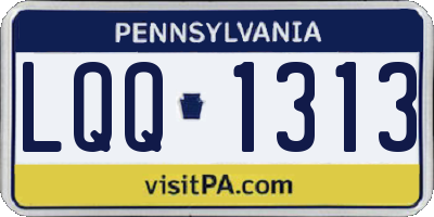 PA license plate LQQ1313