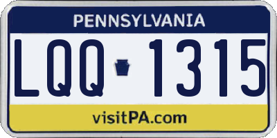 PA license plate LQQ1315