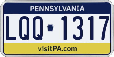 PA license plate LQQ1317
