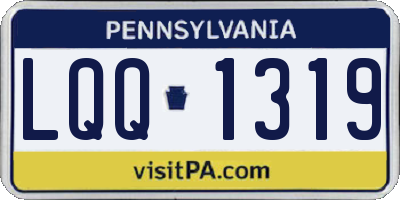 PA license plate LQQ1319