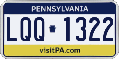 PA license plate LQQ1322