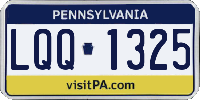 PA license plate LQQ1325
