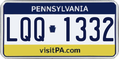 PA license plate LQQ1332
