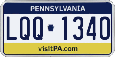 PA license plate LQQ1340