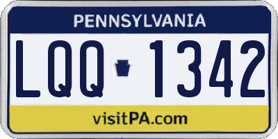 PA license plate LQQ1342