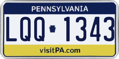 PA license plate LQQ1343