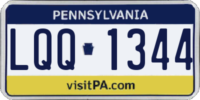 PA license plate LQQ1344