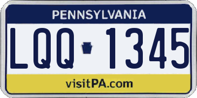 PA license plate LQQ1345