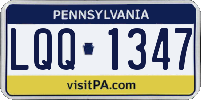 PA license plate LQQ1347