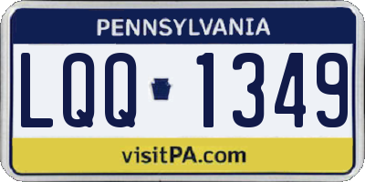 PA license plate LQQ1349