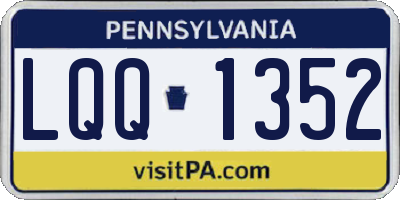 PA license plate LQQ1352