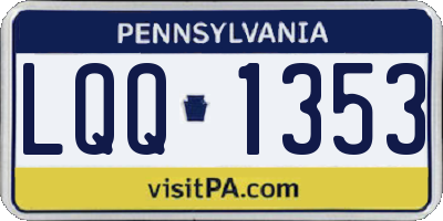 PA license plate LQQ1353