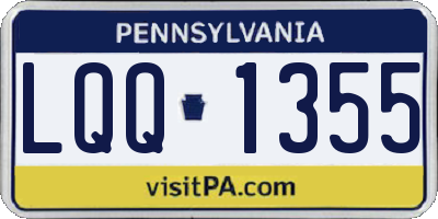PA license plate LQQ1355