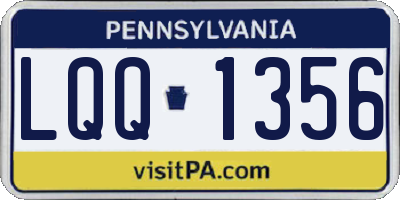 PA license plate LQQ1356